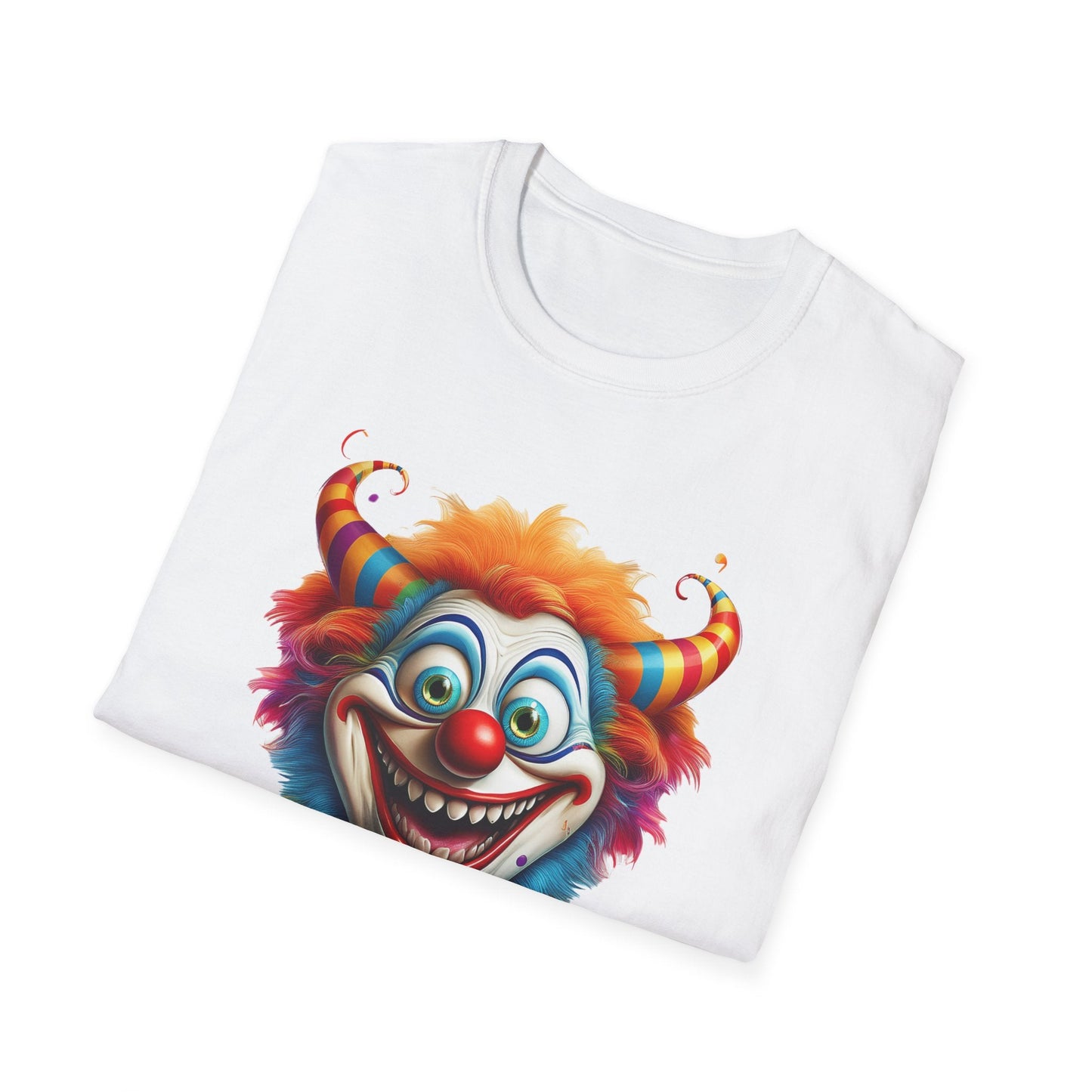 Unisex Clown Shirt Circus Tee Funny Man Shirt Scary Man Shirt Gildan Softstyle 64000