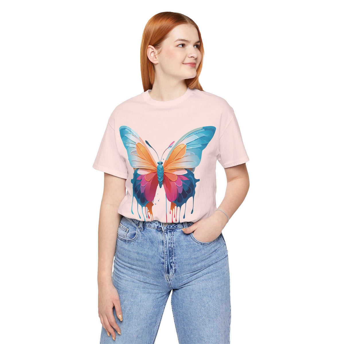Butterfly Graphic Unisex Cotton Bella+Canvas Tee with Art Design n01
