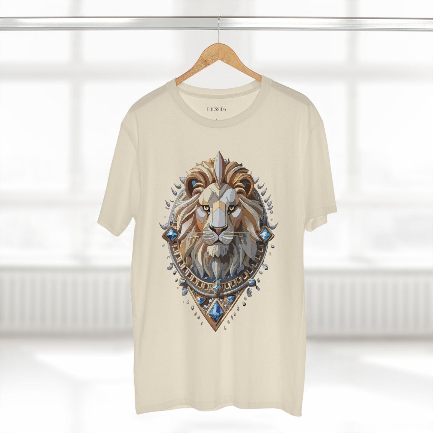 Lion Graphic Unisex 100 Cotton Tee With Unique Animal Golden Medallion Art Design 7