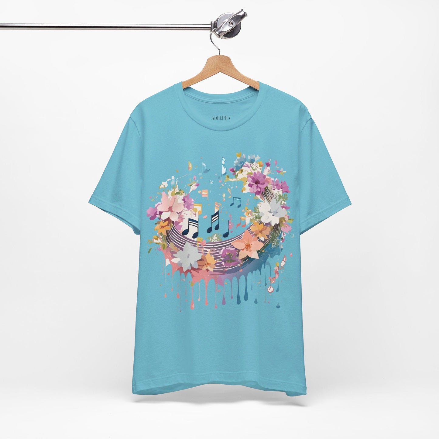 Music Graphic Unisex 100 Cotton Vintage Art with Musical Elements Tee 114