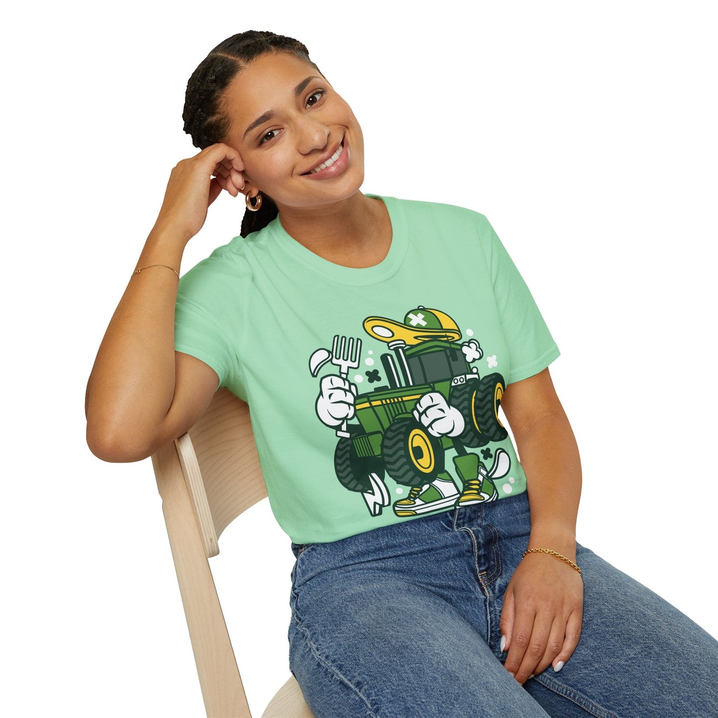 Cartoon T Shirt Animation Tee Funny Design Unisex Softstyle Cotton Shirt 64000 Comfort