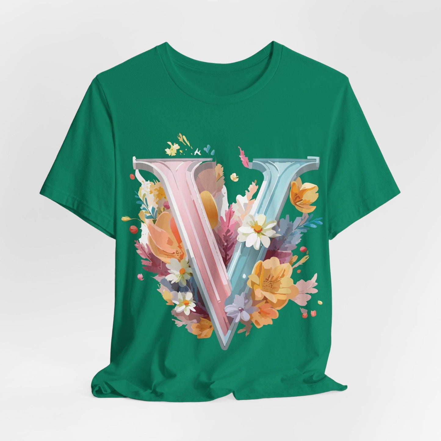 Letter V Shirt Graphic Tee Unisex Jersey Short Sleeve Vintage Inspired Artwork Adelpha