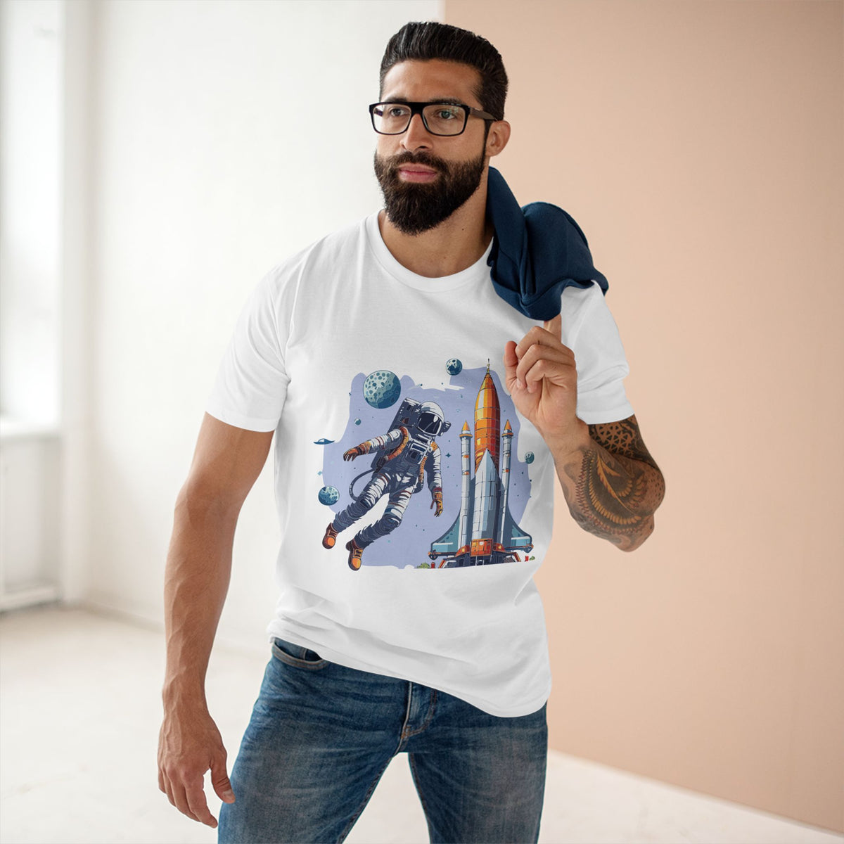 Cosmos Astronaut Graphic Tee Staple Unisex 100 Cotton Tee Shirt - CS-15