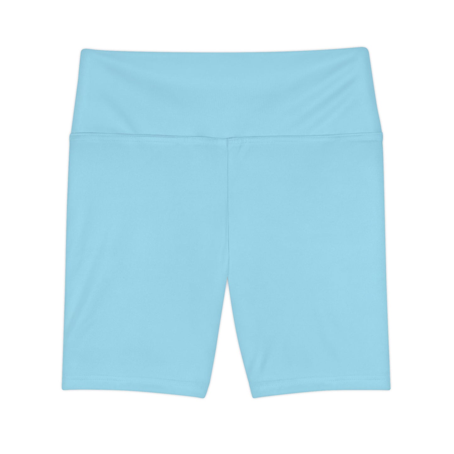 Frosted Blue Women's Workout Shorts — Solid High-Waist Biker Shorts for Exercise & Everyday Wear