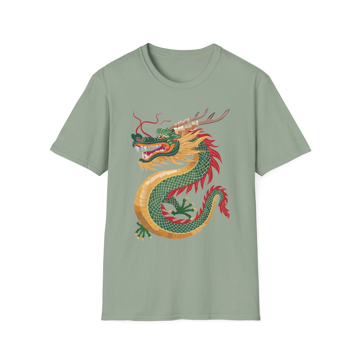 Dragon Graphic Unisex Cotton Softstyle Art Design Tee With Animals 9