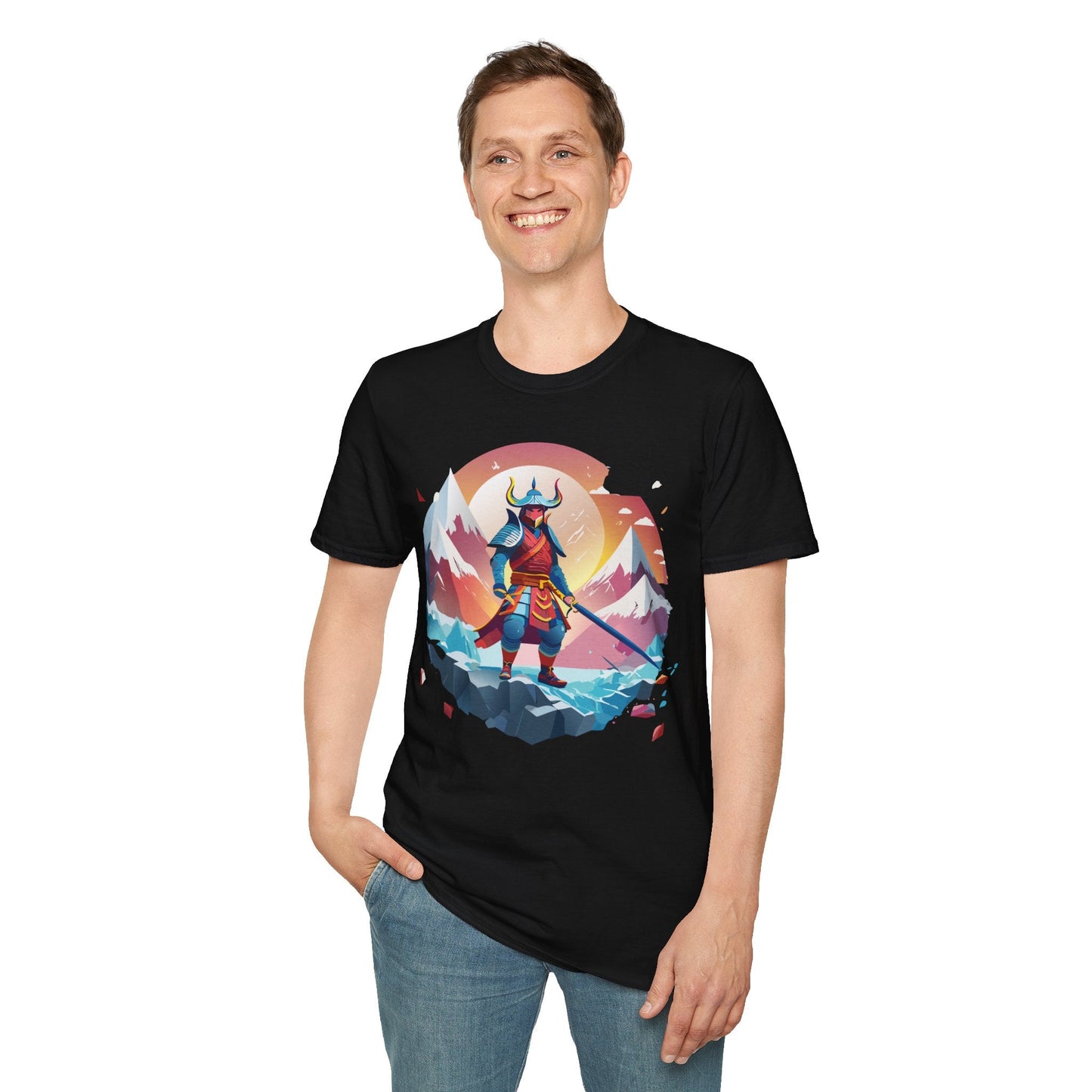 Samurai Style T Shirt Unisex Softstyle 64000 100 Percent Ring Spun Cotton Comfortable Tee