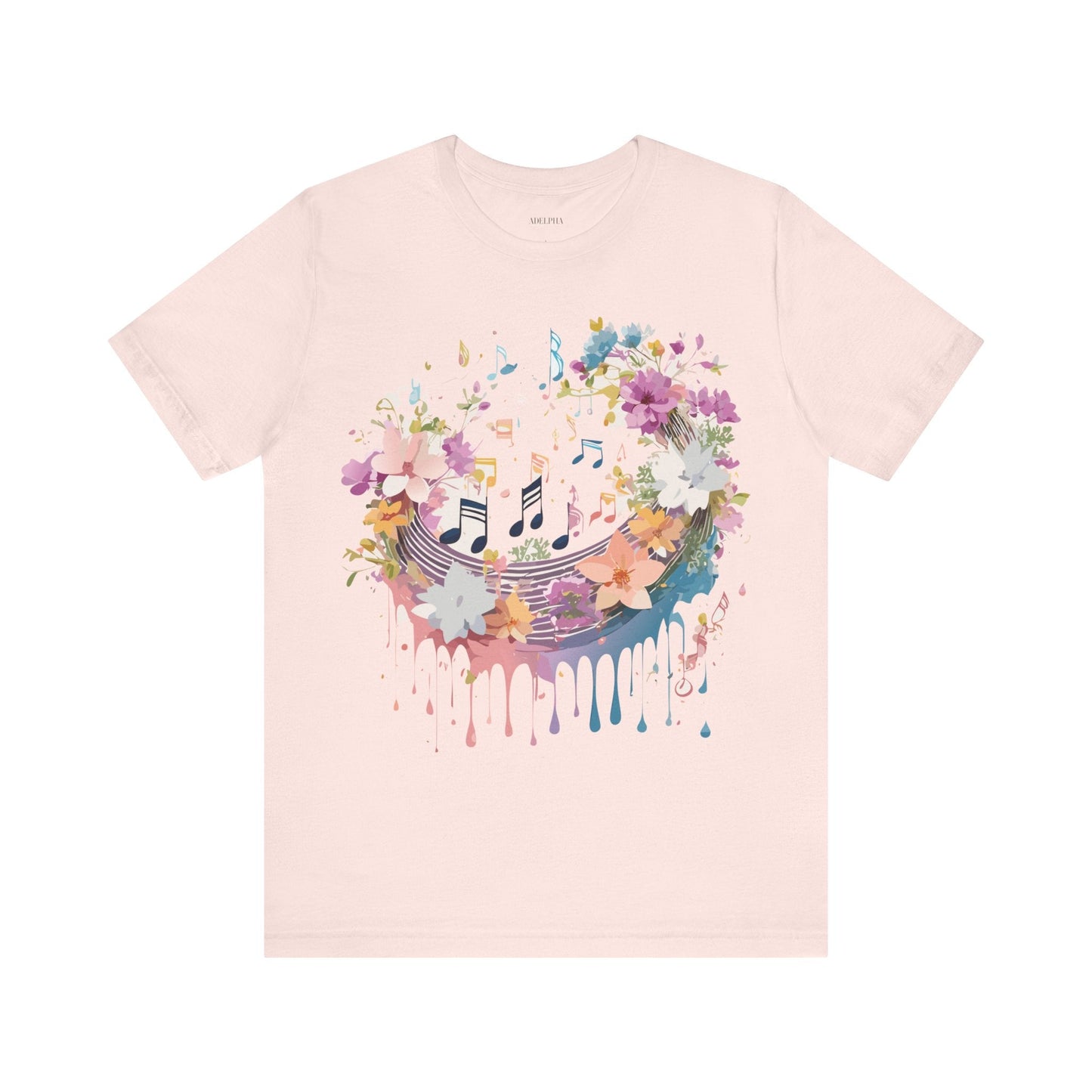 Music Graphic Unisex 100 Cotton Vintage Art with Musical Elements Tee 114