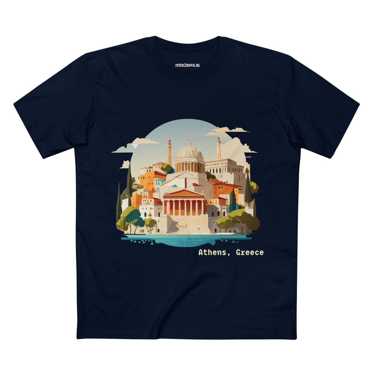 Athens Greece Cityscape T-Shirt | Greek Landmark Illustration