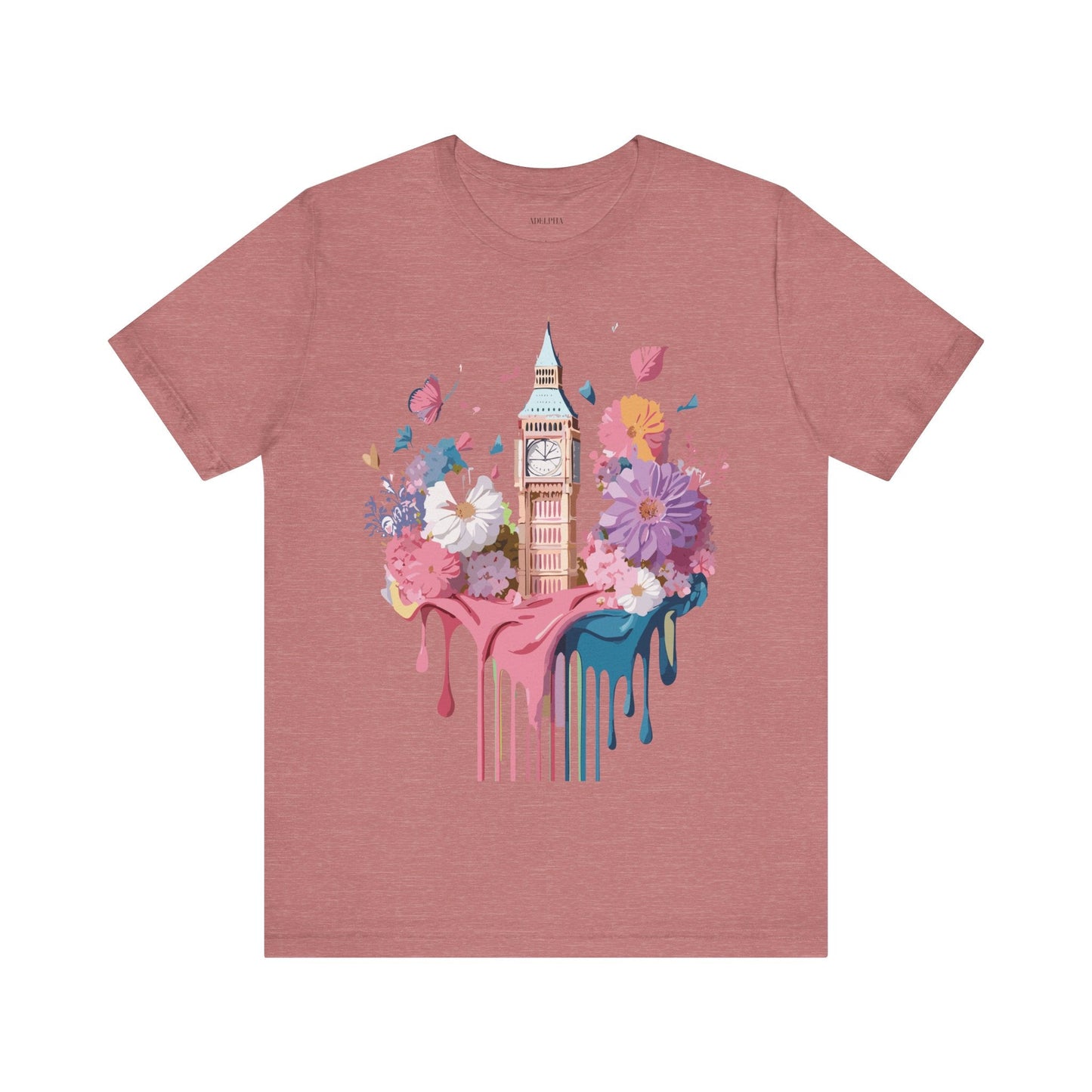 Adelpha London Tourist Unisex Graphic Tee Vintage Inspired Art Design Short Sleeve Shirt