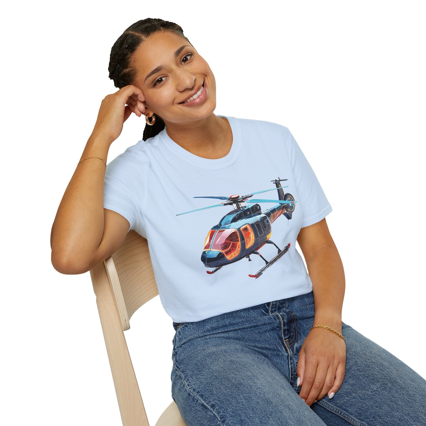 Chopper Helicopter Graphic Unisex Cotton Softstyle Short Sleeve Tee 6