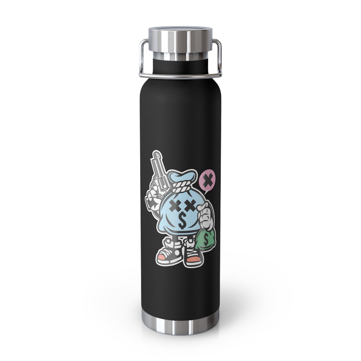 22oz Copper Insulated Water Bottle with Cartoon Design - CV99
