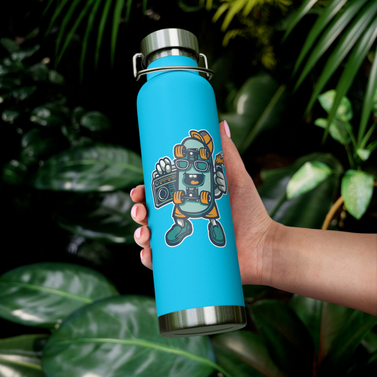 22oz Copper Insulated Water Bottle with Cartoon Design - CV57