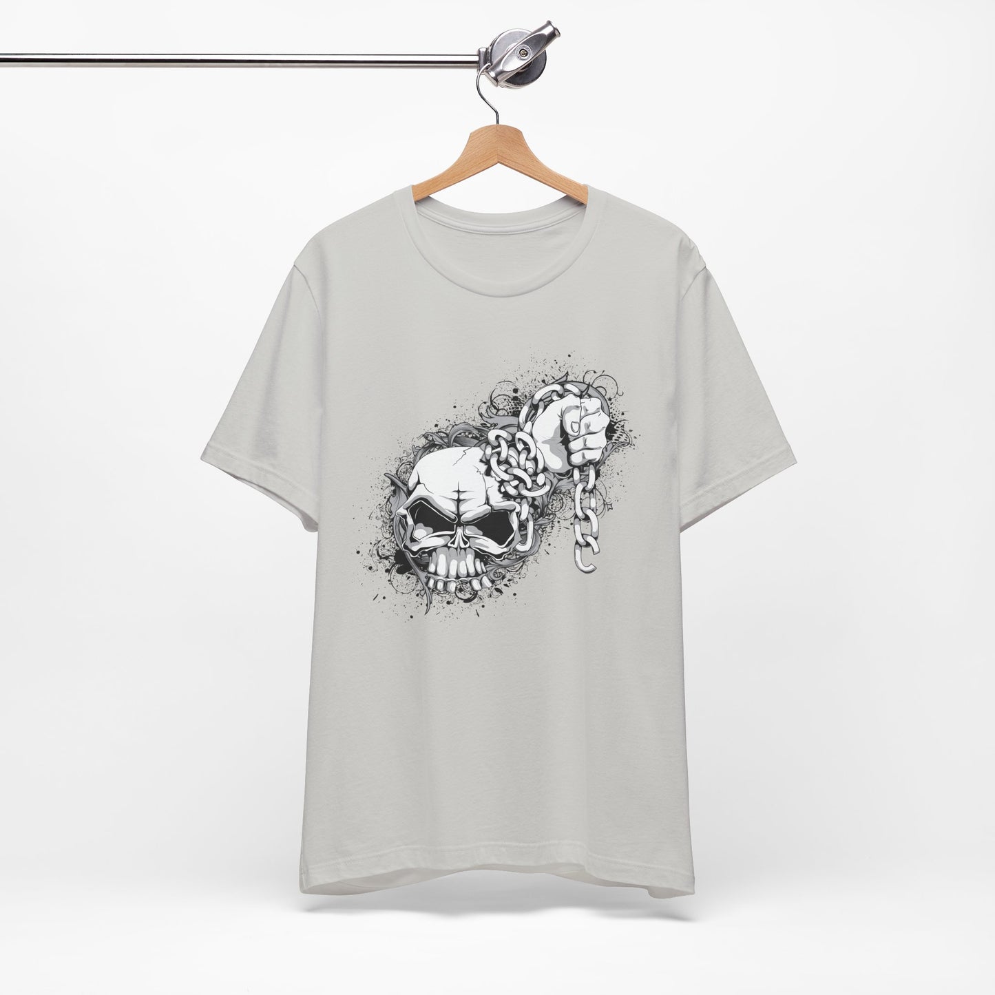 Chain Skull Graphic Design Tee, Skull Shirt, Vintage Tees, Art Design T-Shirt, Vintage Graphic Tee, Art Shirts with Skulls