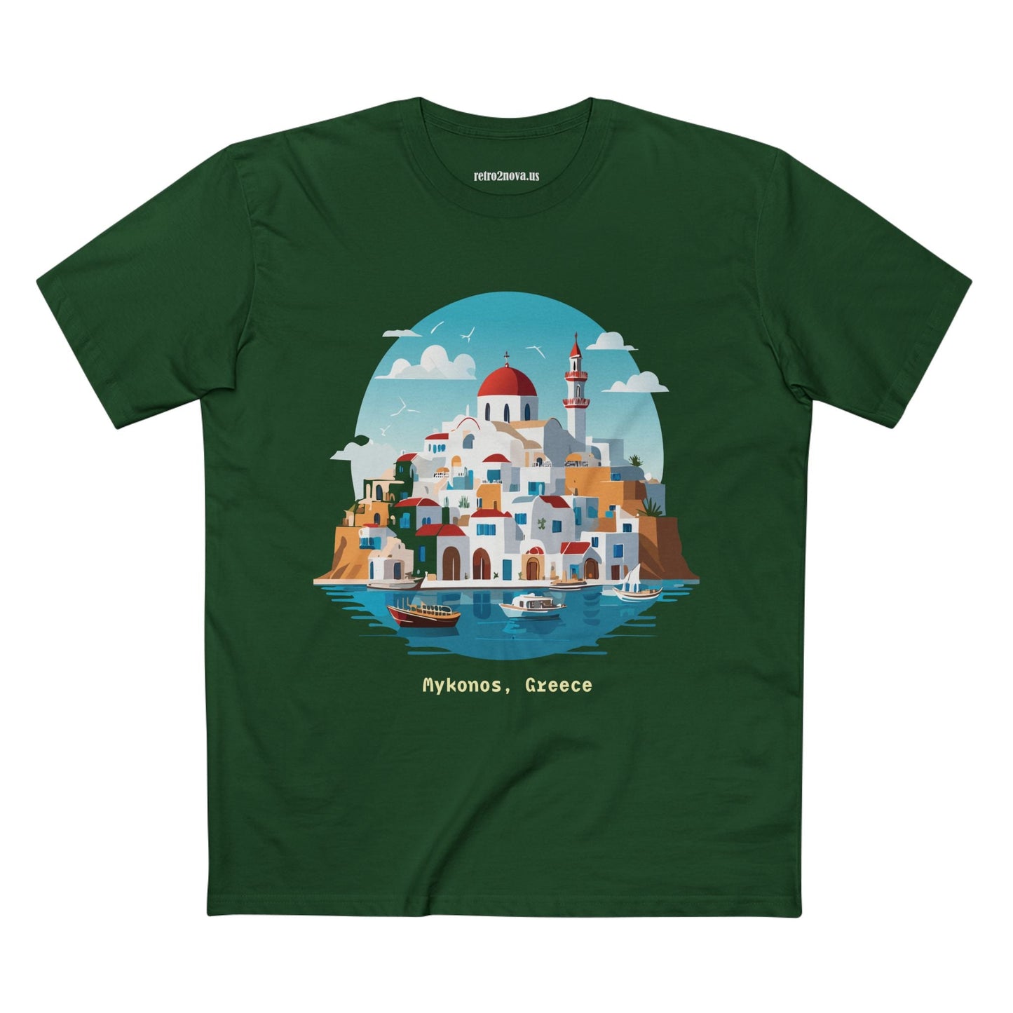 Greece Travel Shirt Unisex Premium Cotton Tee With Original Art Design Retro2Nova TT41