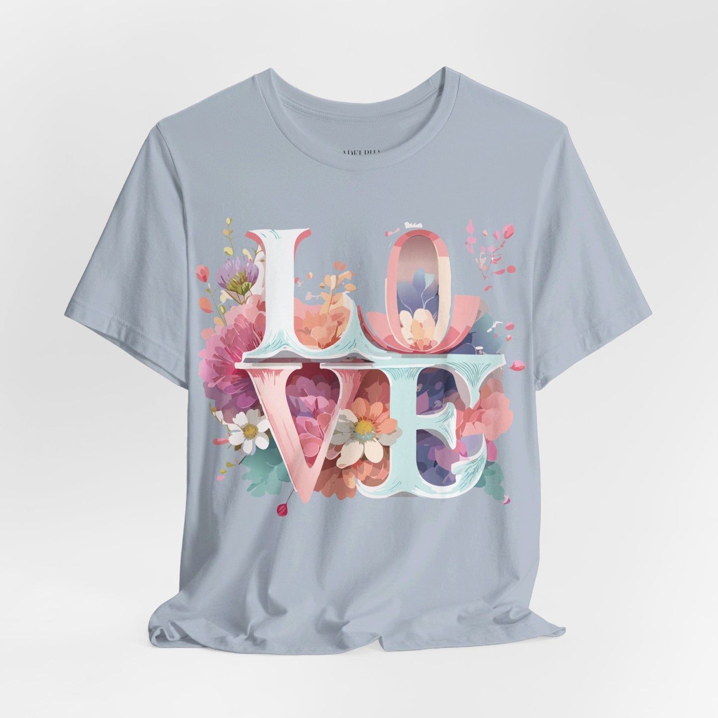 Valentine Day Graphic Unisex 100 Cotton Vintage Artwork with Love and Flower Design Tee 59
