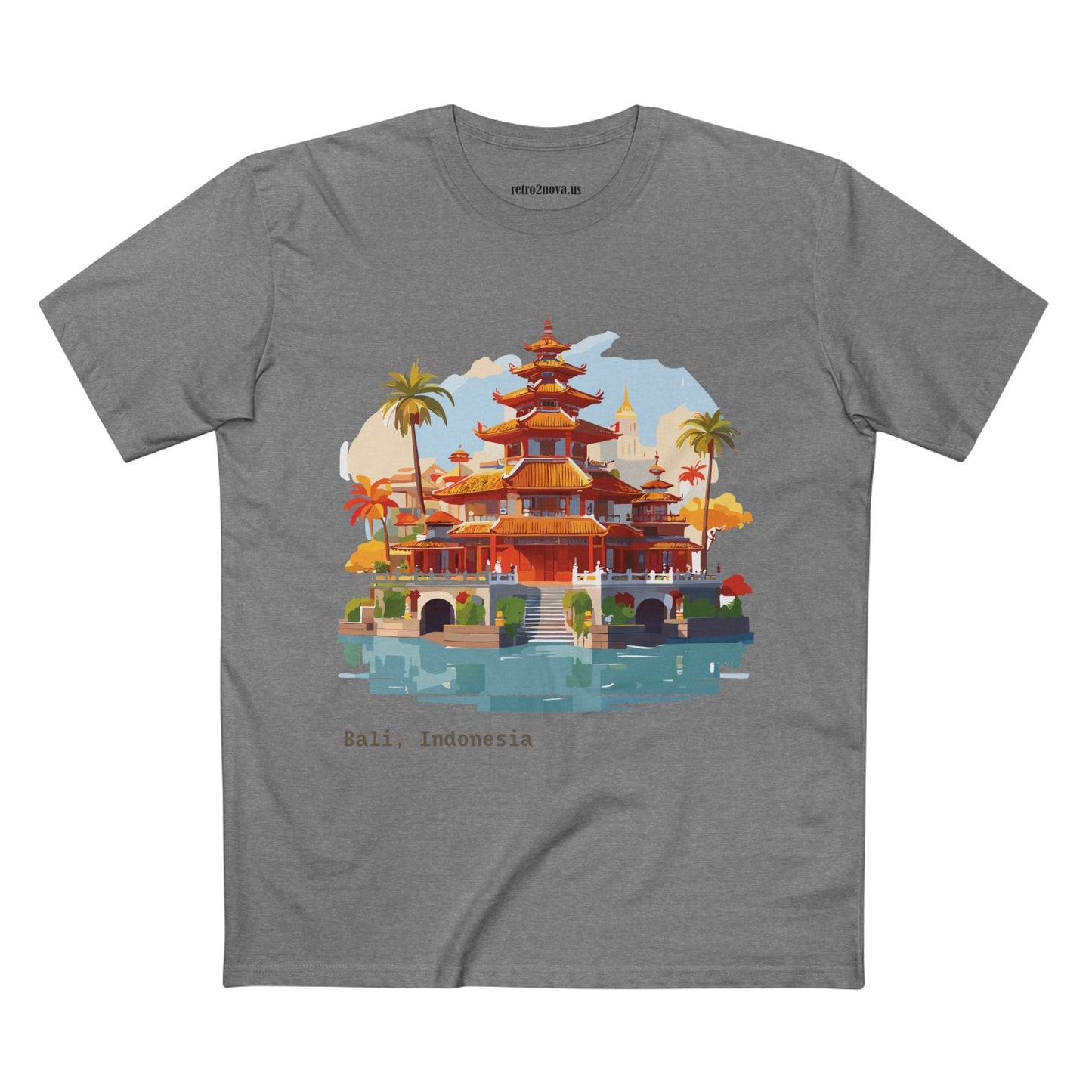 Travel Shirt Bali Tourist Unisex Premium Cotton Art Design Tee By Retro2Nova Collection Edition