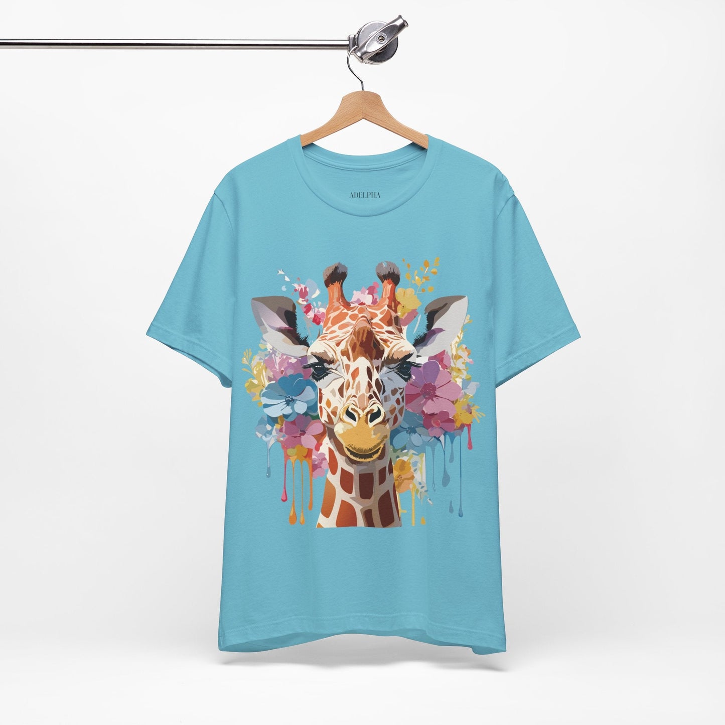 Adelpha Giraffe Graphic Tee Unisex Vintage Inspired Artwork Jersey Short Sleeve
