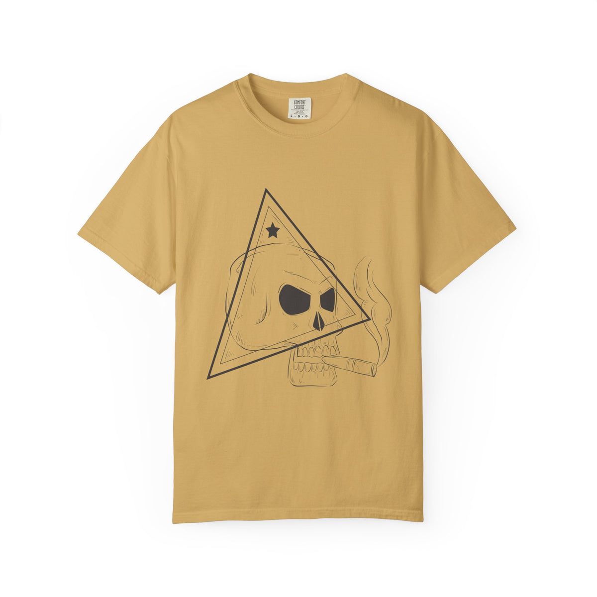 Unisex Cotton Short Sleeve T-Shirt with Skull Graphic Design