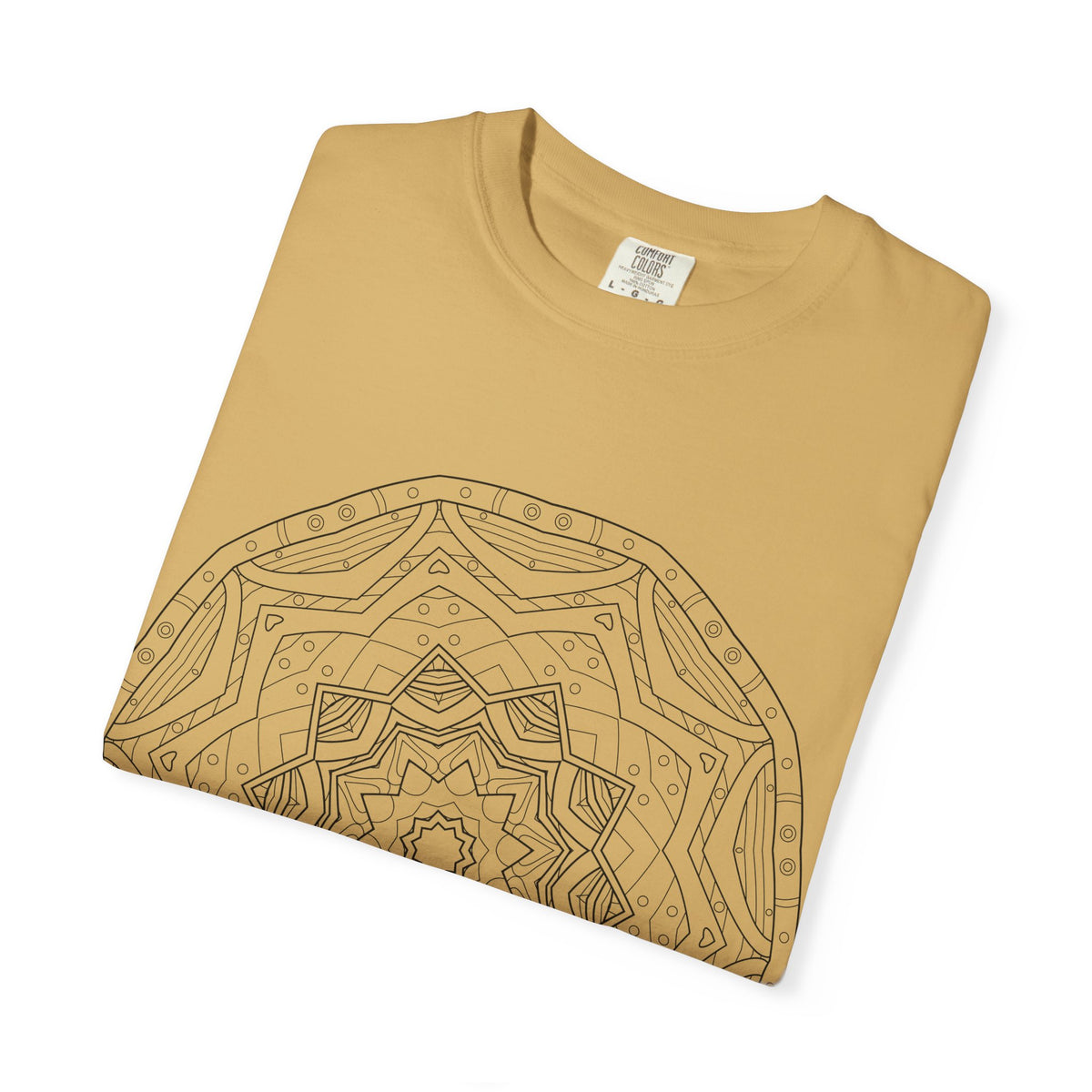 Unisex Garment Dyed Cotton T-Shirt with Mandala Graphic Design