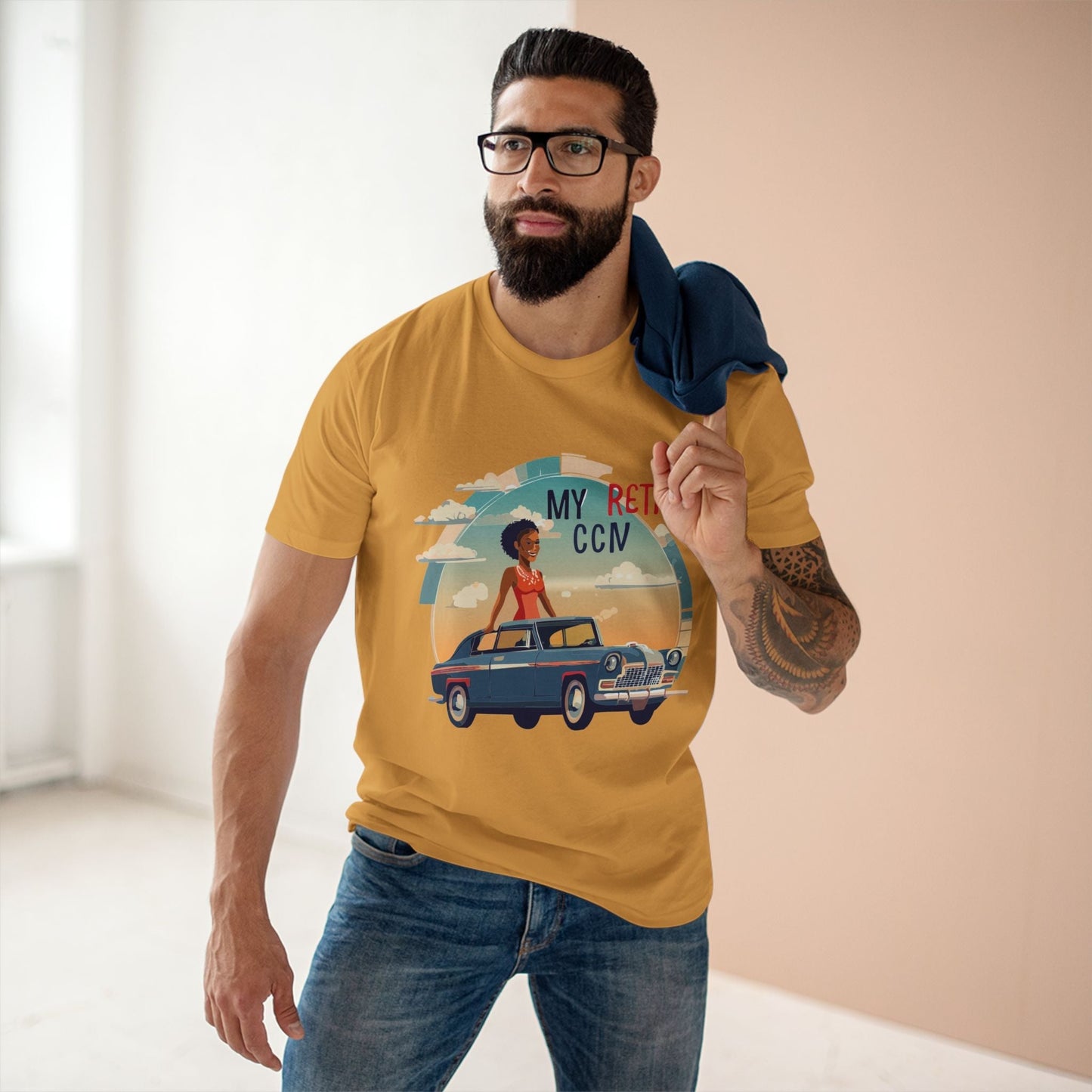 Retro Car Shirts Vintage Car Shirts RC 14 Unisex Premium Cotton Tee With Original Art Design