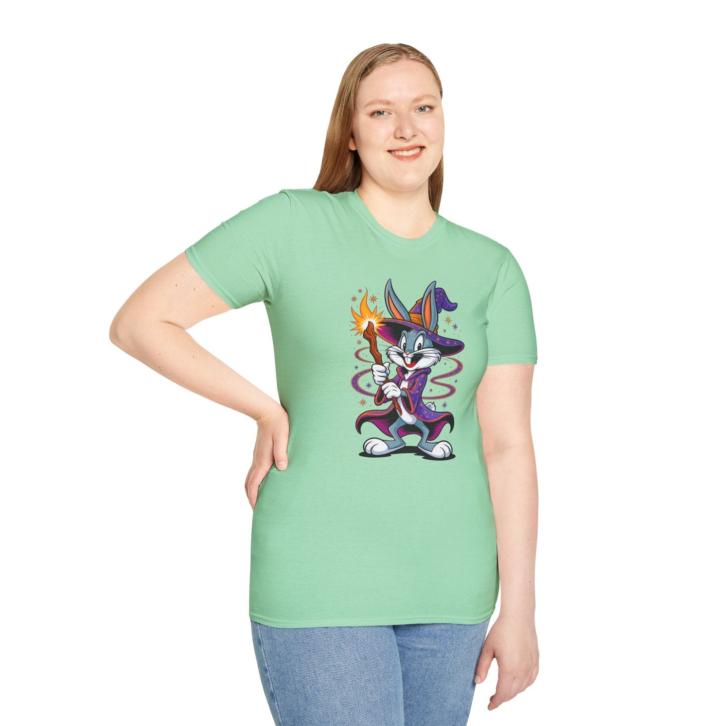 Cartoon Bunny Graphic Unisex Cotton Animal Animation Artwork Design Tee 3