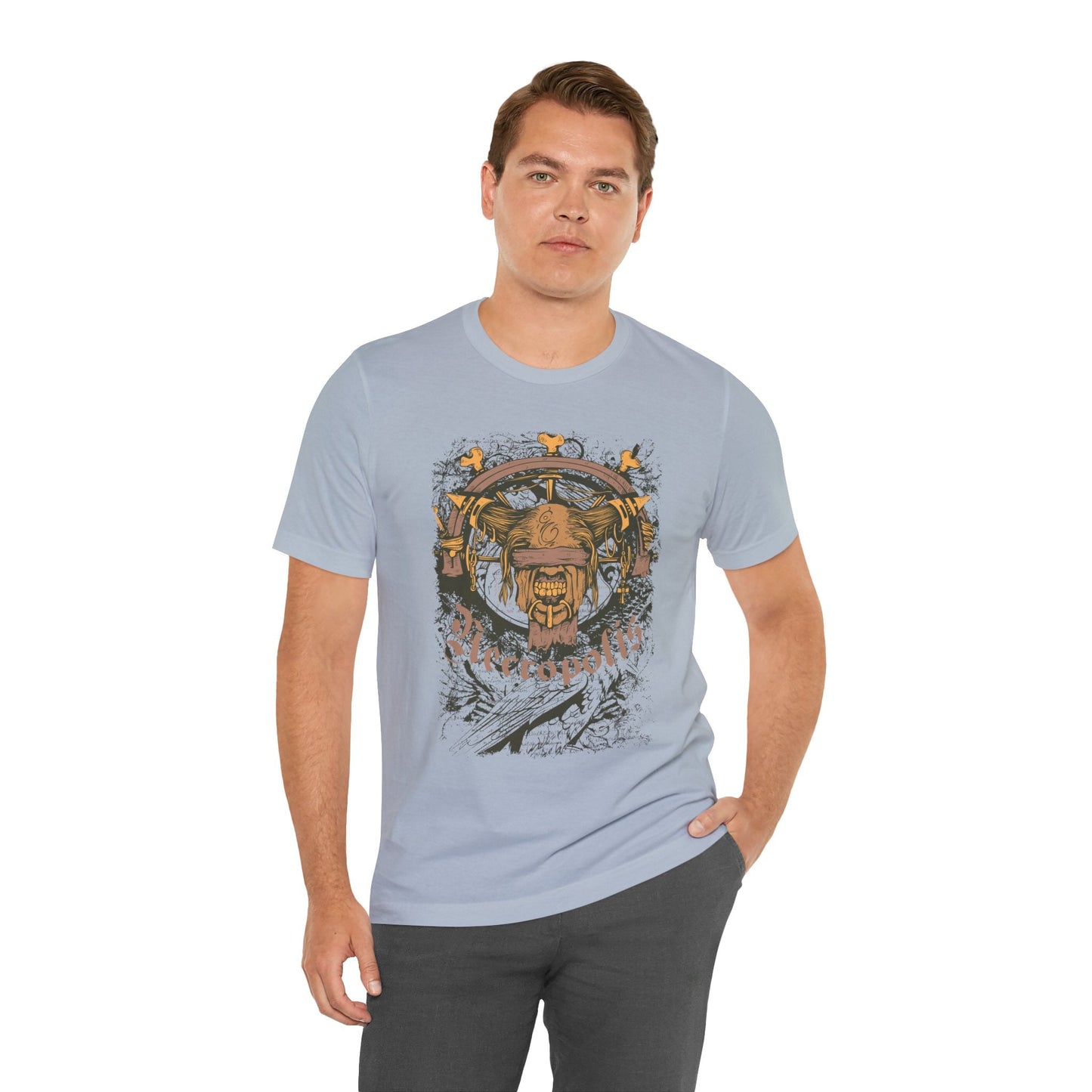 Skull Nordic Warrior Graphic Unisex Cotton T-Shirt r12