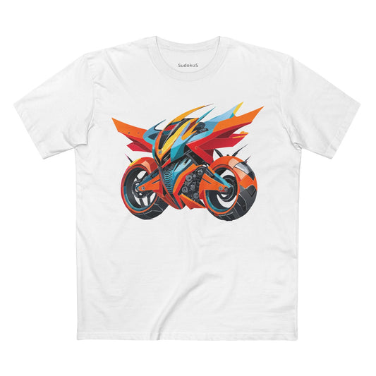 Moto Bike Graphic Unisex 100 Cotton Staple Tee 1