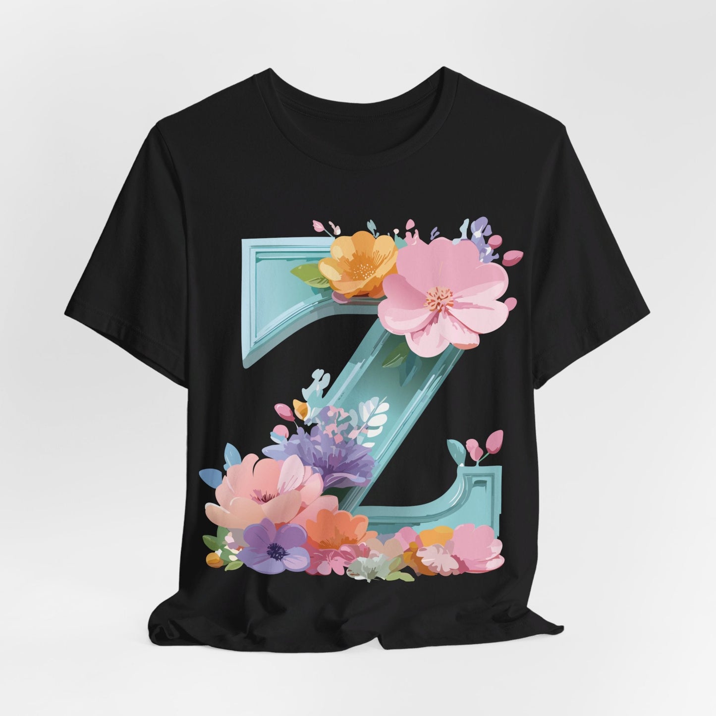 Letter Z Shirt Graphic Tee Unisex Jersey Short Sleeve By Adelpha Vintage Inspired Artwork