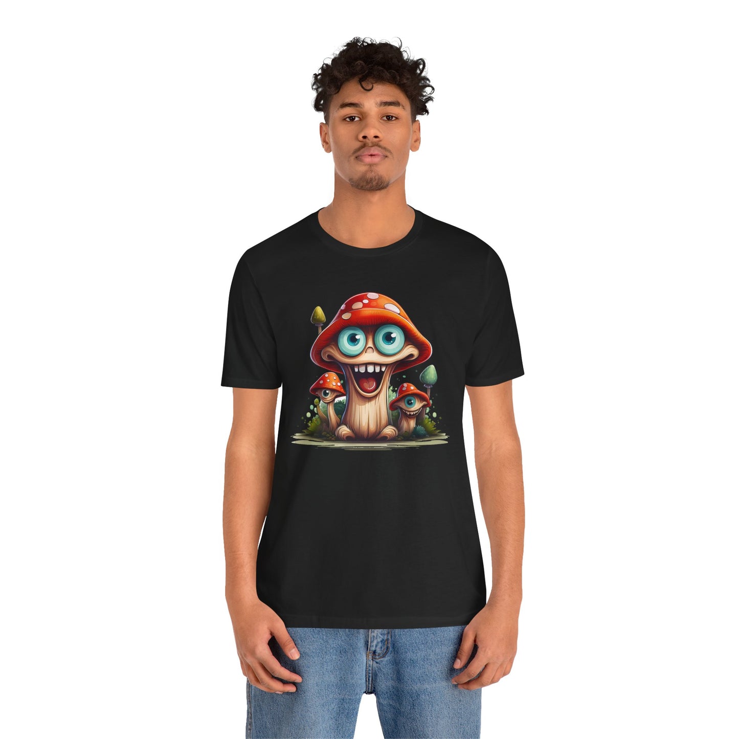 Cute Mushroom Graphic Tee, Fun Cartoon Shirt, Funny Mushroom Shirt, Cute Cartoon Tees, Graphic T-Shirt, Art Design T-Shirt