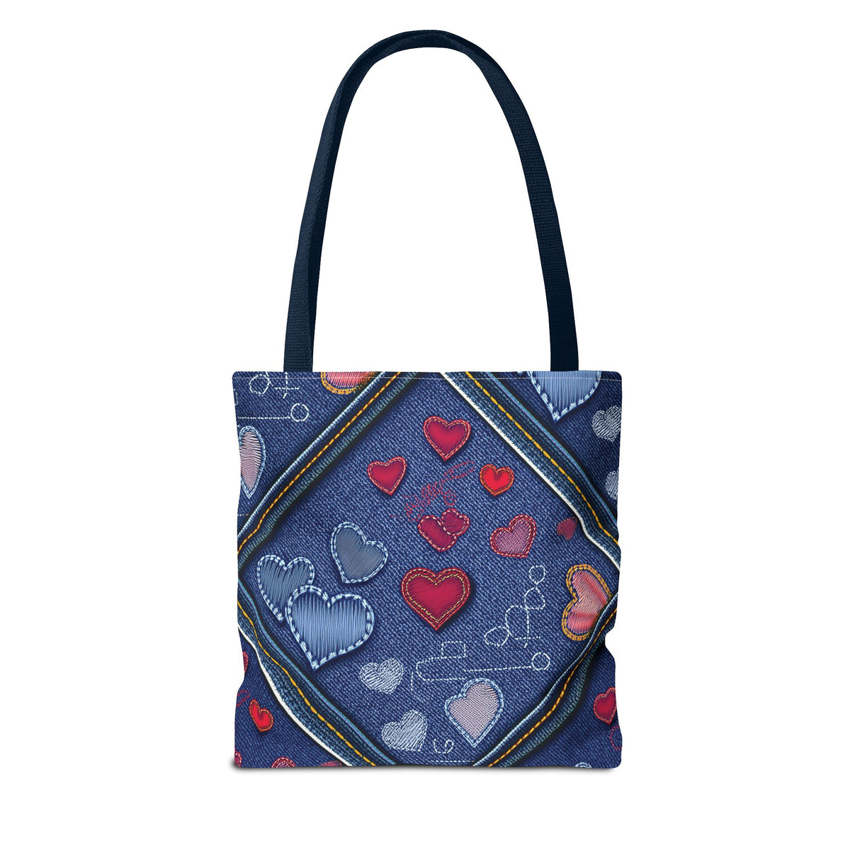 Love Day Graphic Design Denim Fabric Imitation Print Unisex Canvas Bag POLY 3 Sizes Tote Bag 201-30