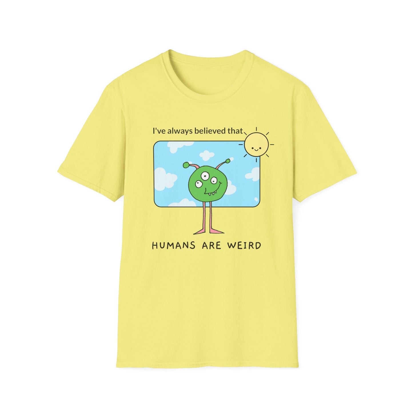 Alien Cartoon Humans Are Weird TShirt