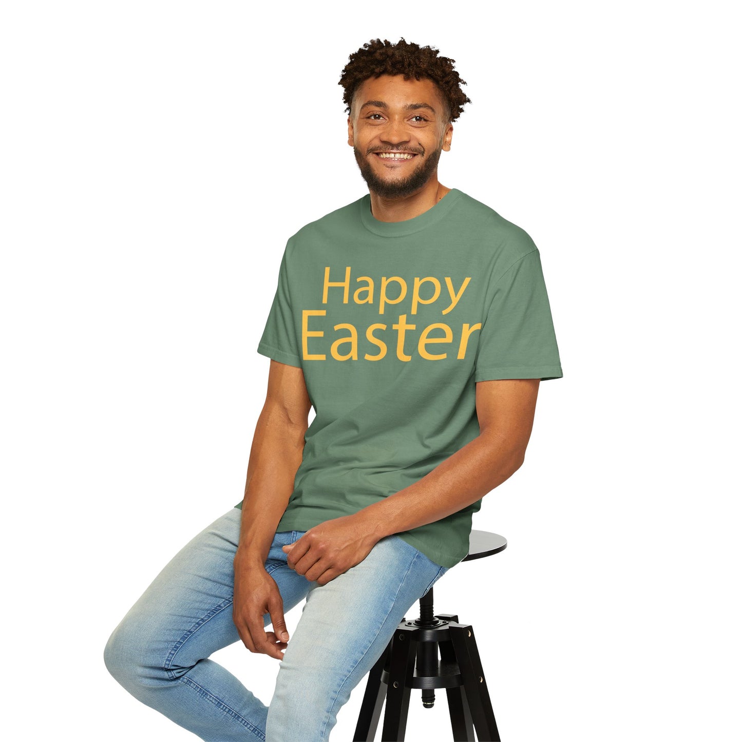 Happy Easter T-Shirt, Tee Shirt with Easter Signature, T Shirt with Easter Prints, Tee Shirt with Easter Design