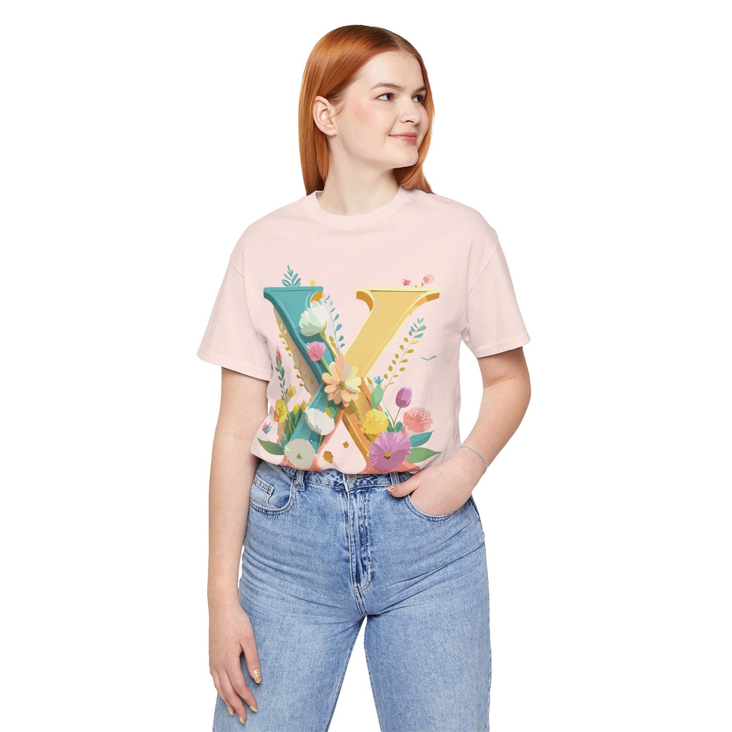 Letter X Shirt Unisex Graphic Tee Premium Vintage Inspired Adelpha Artwork Short Sleeve