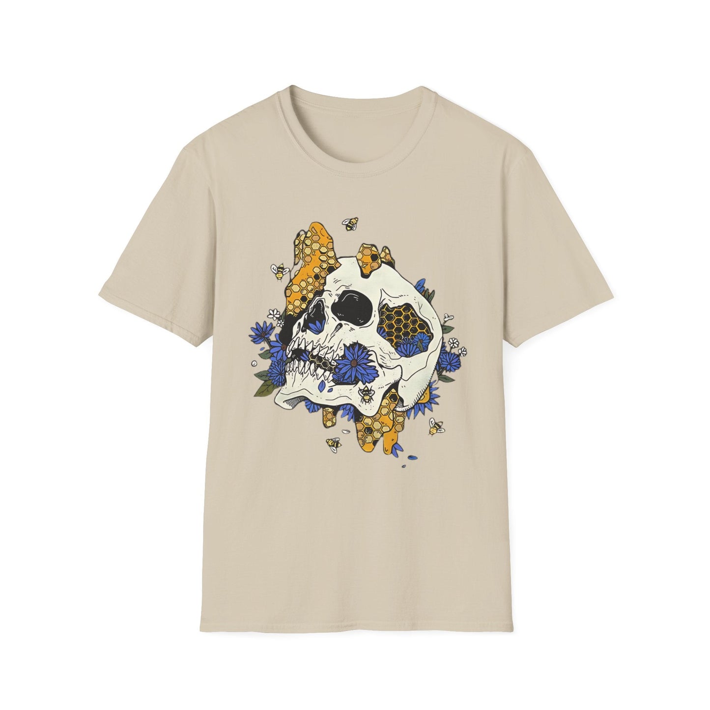 Skull Tee Shirt Unisex Skeleton Design Gildan Softstyle 64000 100 Percent Ring Spun Cotton Tee