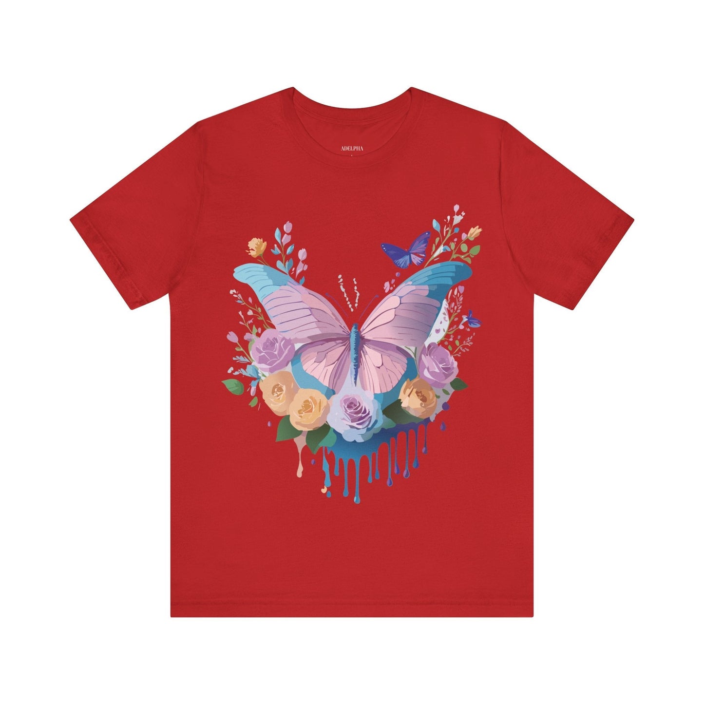 Butterfly Graphic Unisex 100 Cotton Lightweight Vintage Floral Design Jersey Tee 37