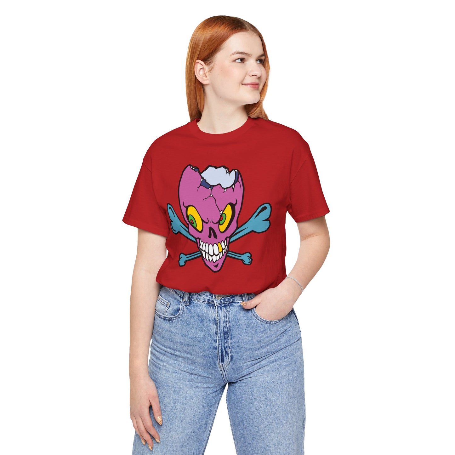 Purple Skull Graphic Design Tee, Skull Shirt, Vintage Tees, Art Design T-Shirt, Vintage Graphic Tee, Art Shirts with Skulls 5