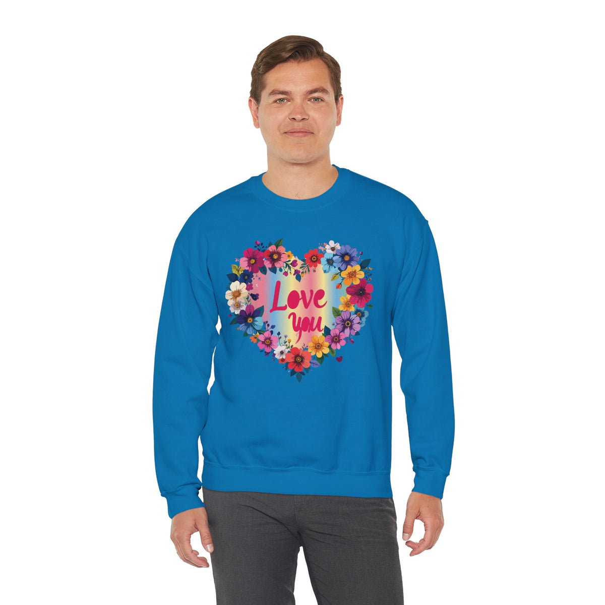Floral Love You Heart Sweatshirt, Floral Heart Sweatshirt, Floral Love Sweatshirt, Valentine's Day Sweatshirt, Floral Sweatshirt 111