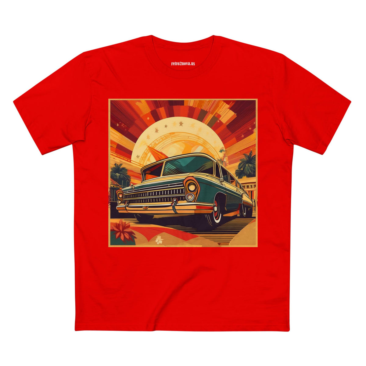 Retro Car Vintage Graphic Tee Staple Unisex 100 Cotton Tee Shirt - RC-17