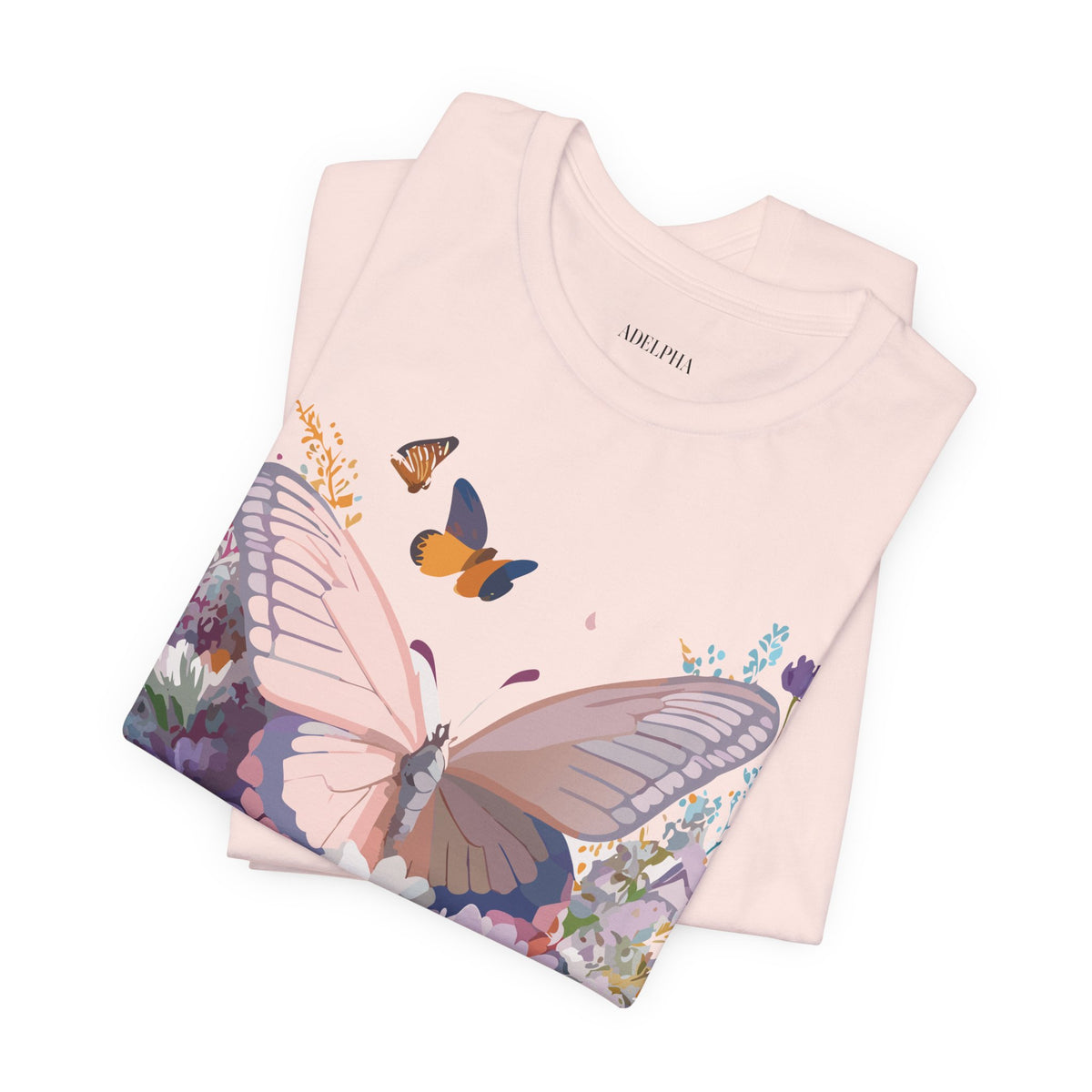 Butterfly Graphic Unisex Cotton Bella+Canvas Tee with Art Design n17