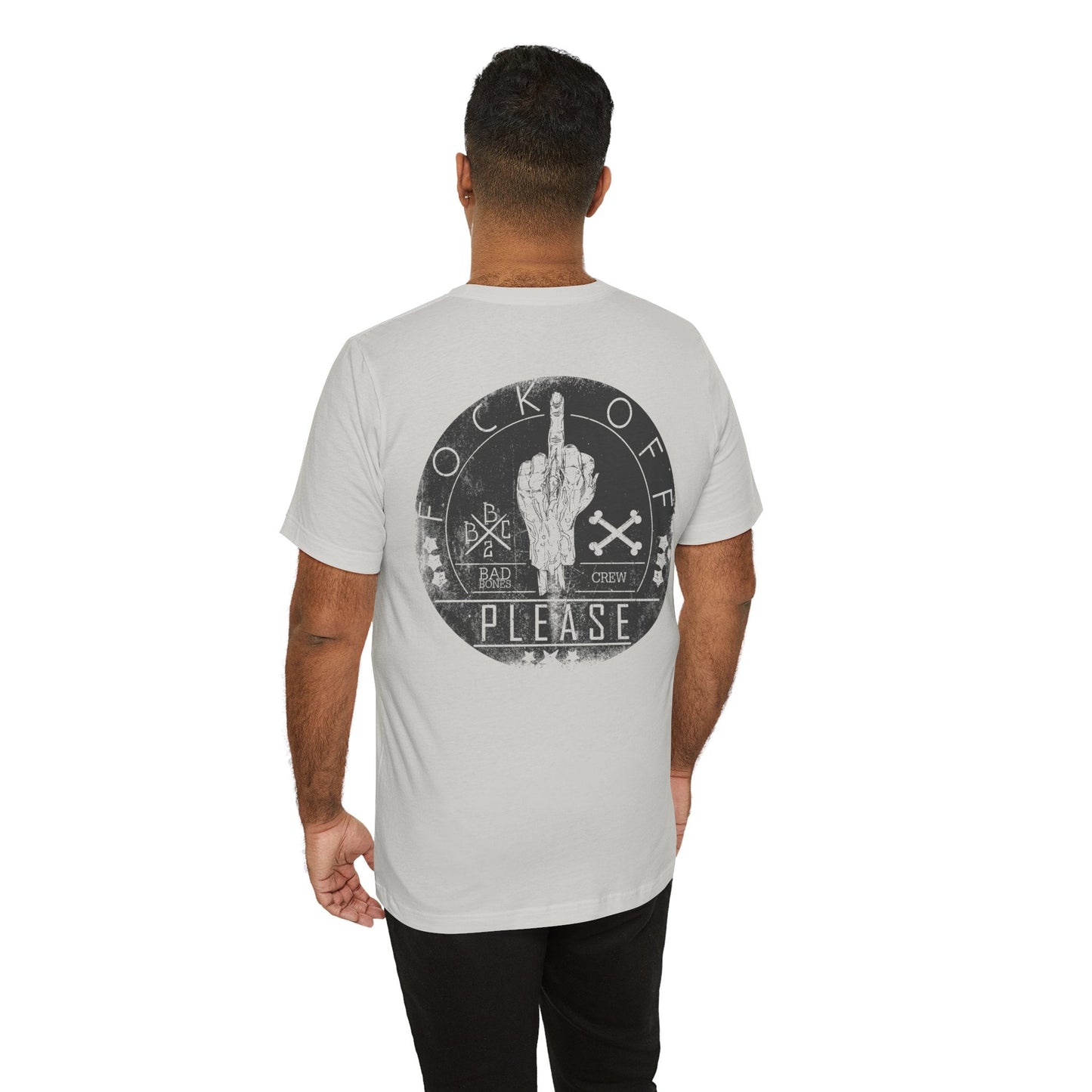 Middle Finger Skull Graphic Design Unisex Cotton T-Shirt A-11