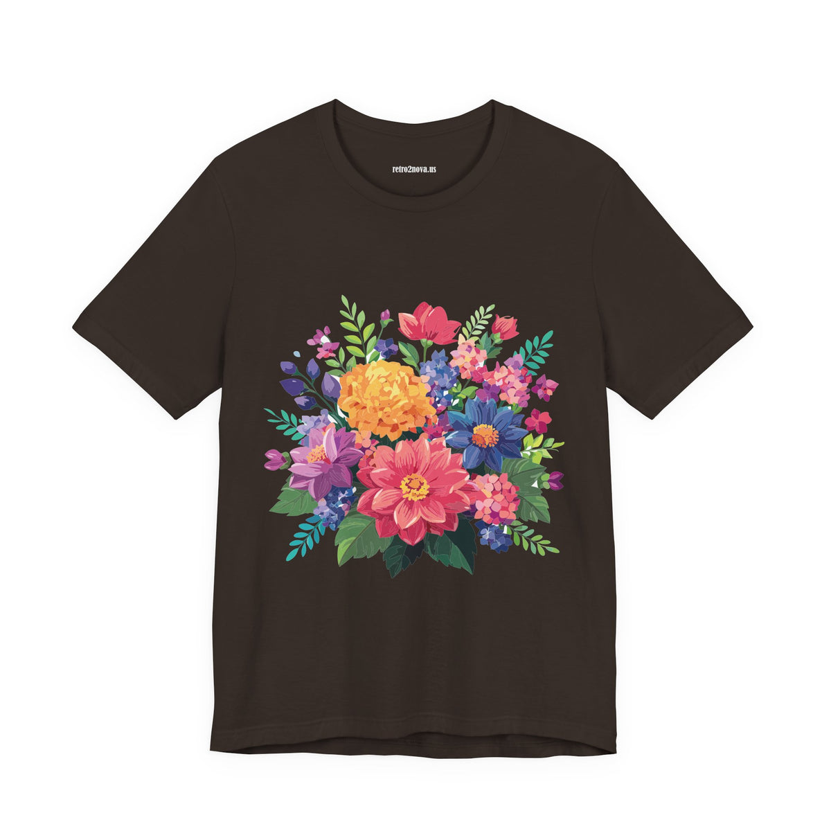 Floral Graphic Unisex Cotton Bella+Canvas Tee with Flowers Design ab17