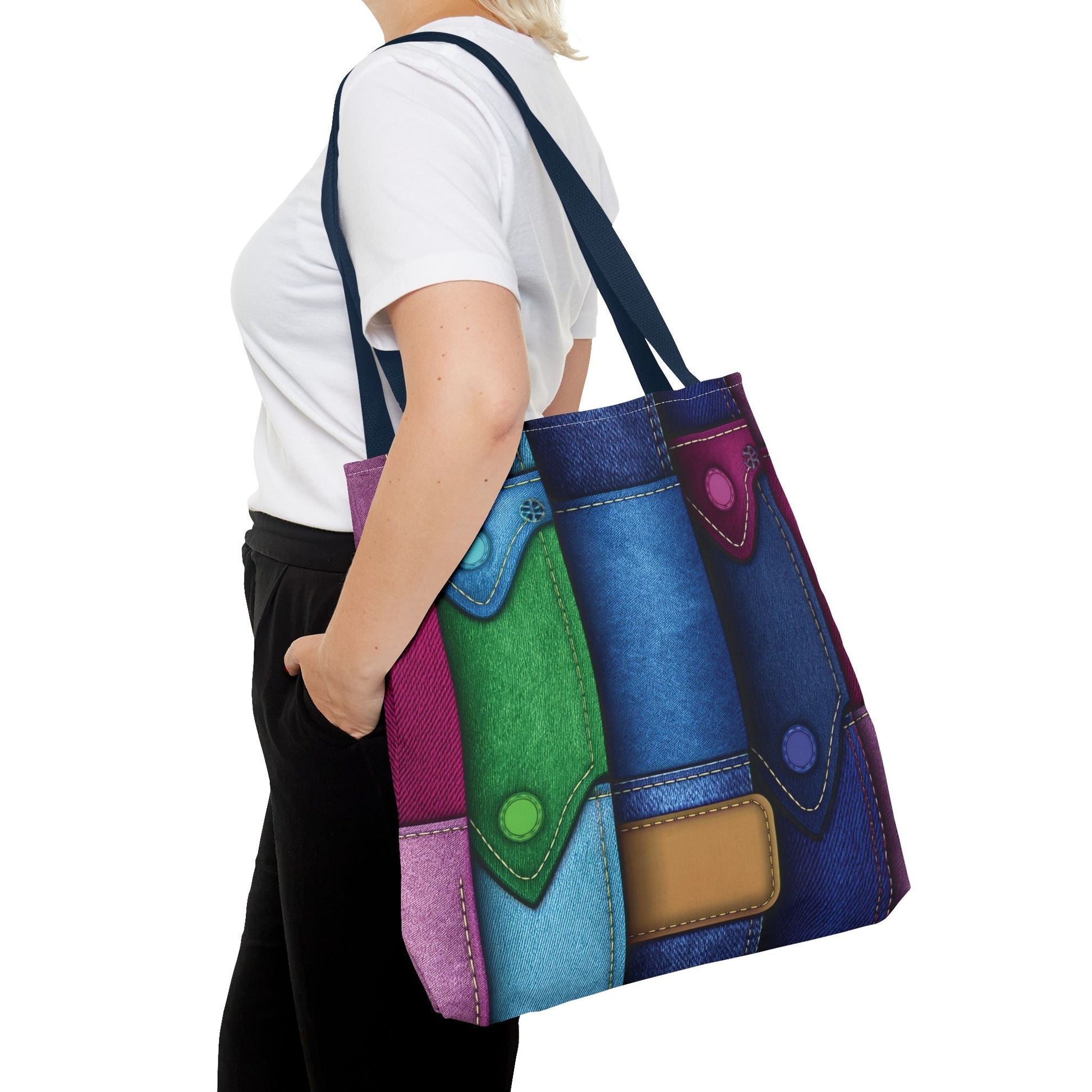 Denim Canvas Bag, Tote Bag Denim Printify