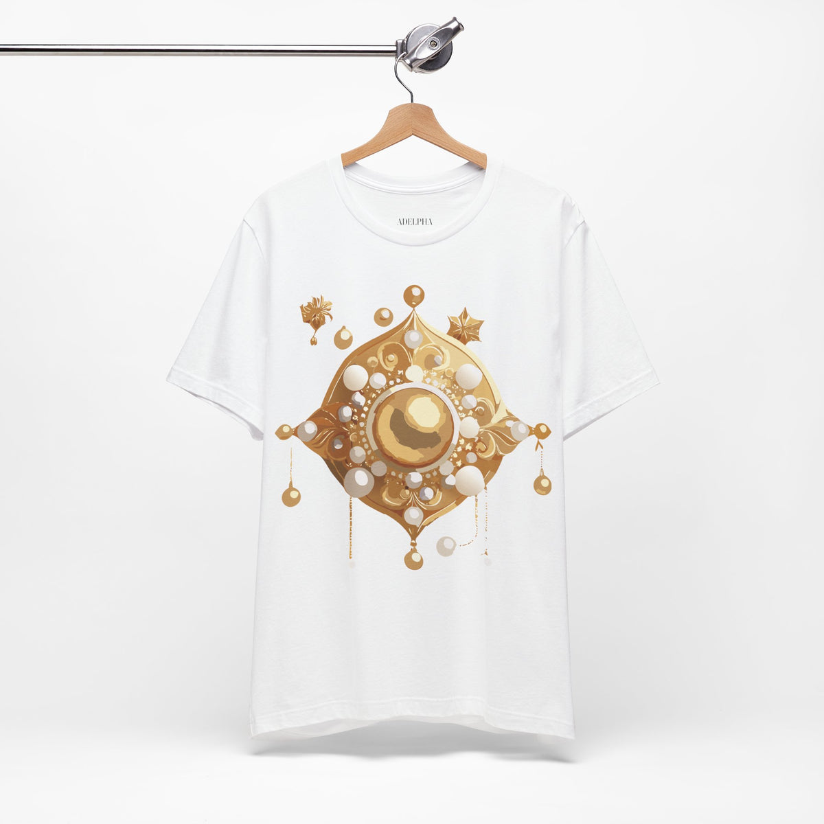 Jewelry Graphic Unisex Cotton Bella+Canvas Tee with Gemstones Art Design m37