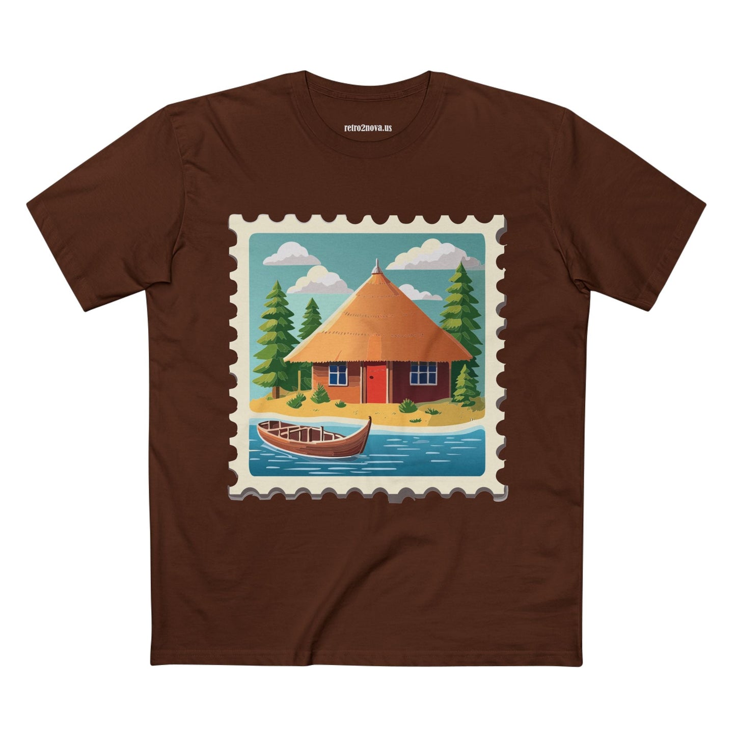 Stamp Shirt Postage Stamp Tee Unisex Premium Cotton Art Design By Retro2Nova Original Art Collection