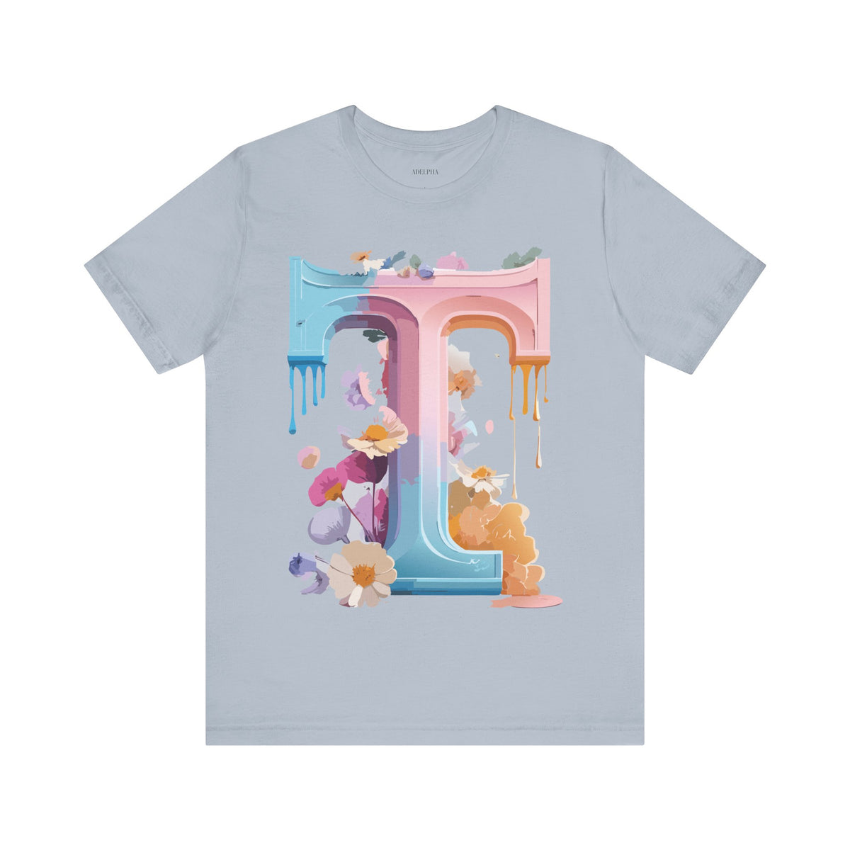 Letter T Graphic Unisex Cotton Bella+Canvas Tee with Art Letter Design
