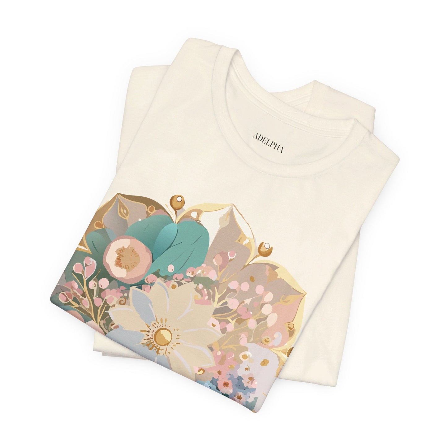 Mandala Shirt Graphic Tee Unisex Jersey Short Sleeve Adelpha Art Design Vintage Inspired Artwork