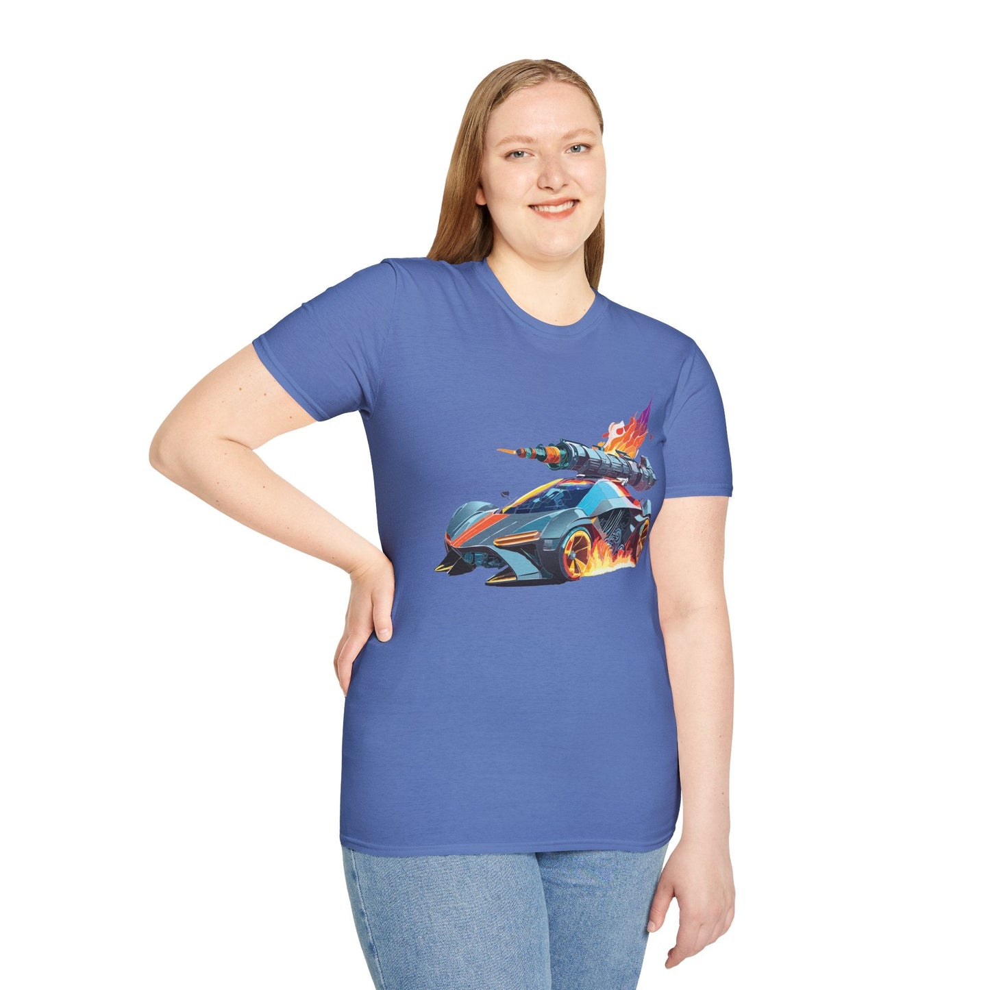 Car Graphic Unisex Cotto Softstyle Art Design with Hot Wheels Artwork Tee 5