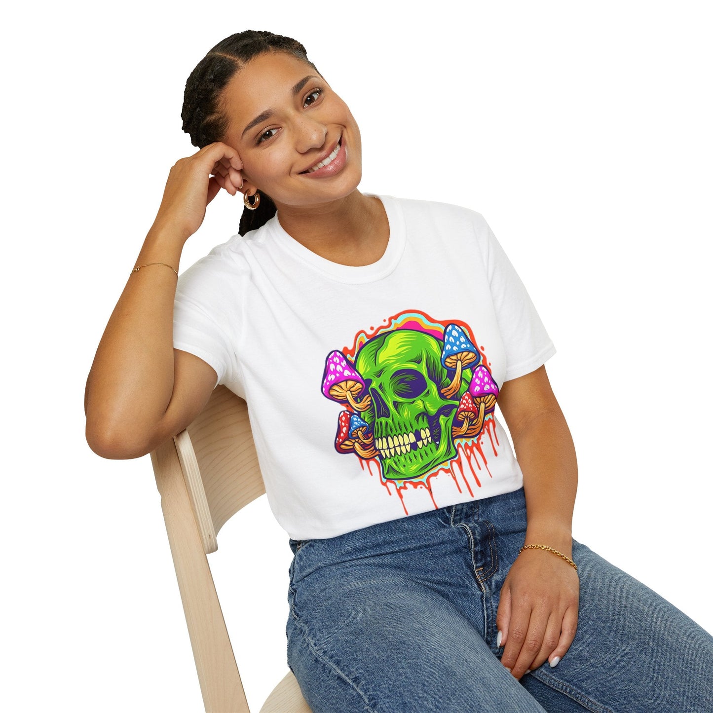Skull Tee Shirt Unisex Skeleton Shirt With Skull Design Gildan Softstyle 64000 Cotton Tee