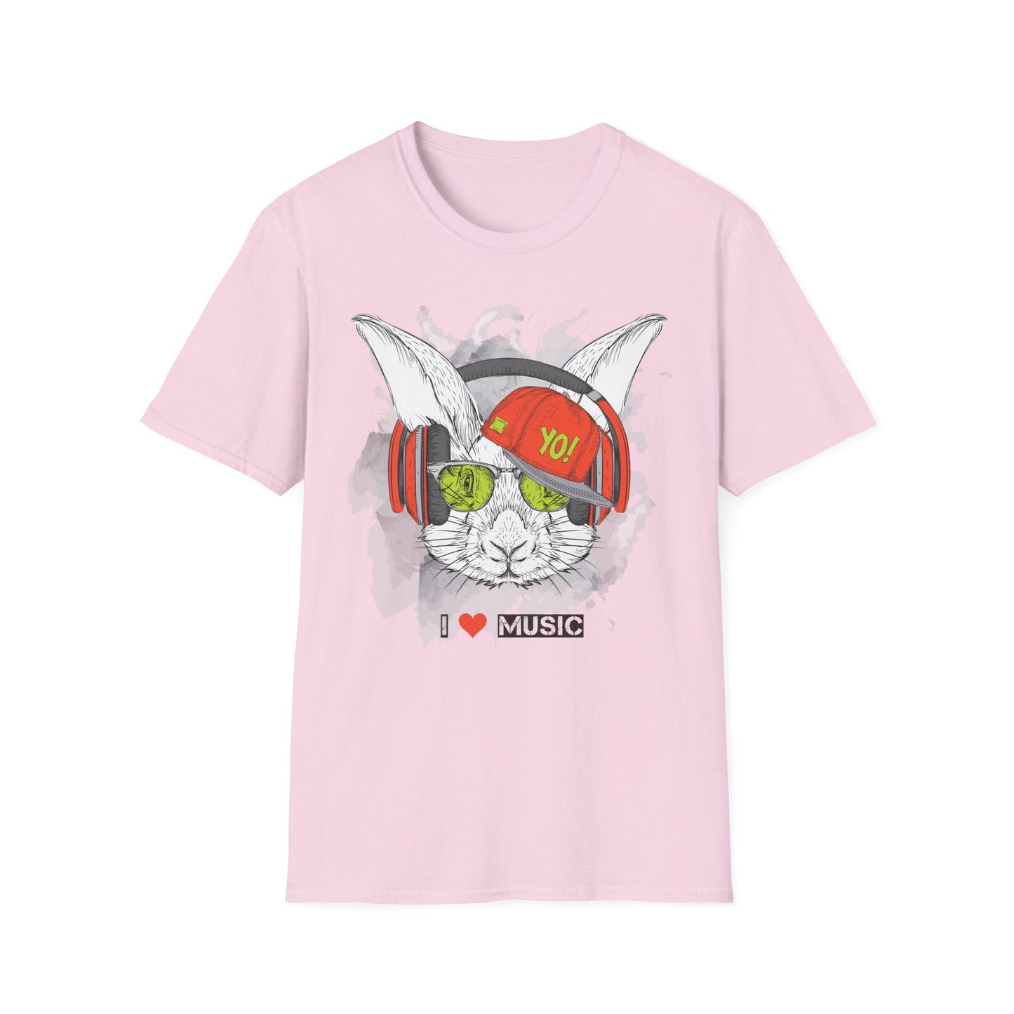 Unisex Music Animals Shirt With Headphones Softstyle Short Sleeve Tee Gildan 64000