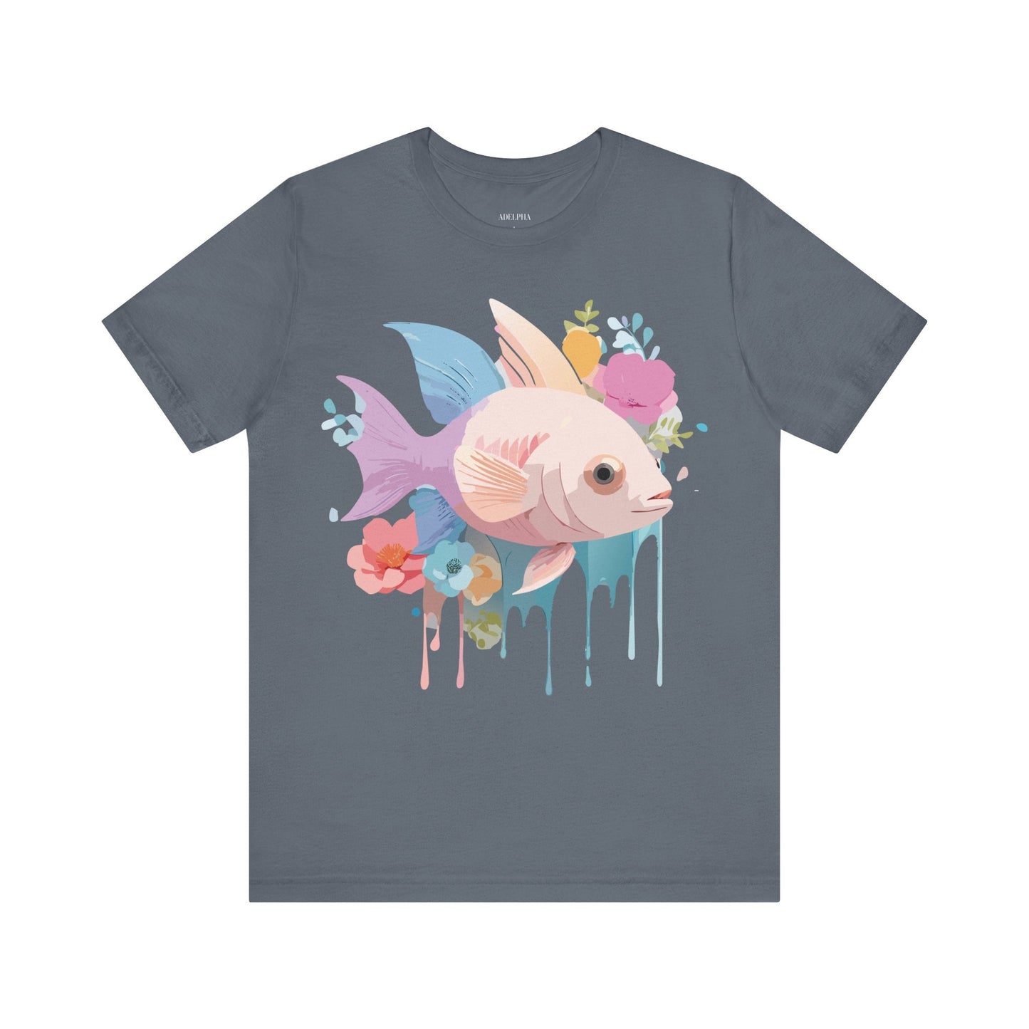 Adelpha Fish Graphic Tee Unisex Jersey Short Sleeve Vintage Art Design Tee Shirt Premium Quality